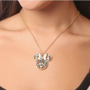 Disney Gold and Multicolor Minnie Mouse Necklace